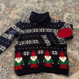 4T Blue Gnome Pattern Sweater